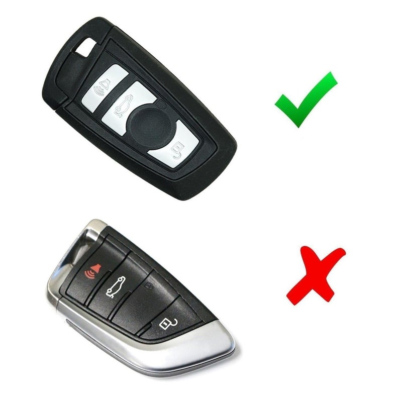 iJDMTOY Carbon Fiber Pattern Smart Key Fob Shell w/Black Silicone Key Button Skin Compatible with BMW 2 3 4 5 6 7 Series X1 X2 X3 X4 (Fit Most Fxx Chassis) - Image 2